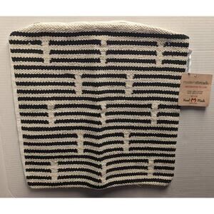 Modern Threads Decorative Pillow Case Cover Cotton Handmade in India Black White